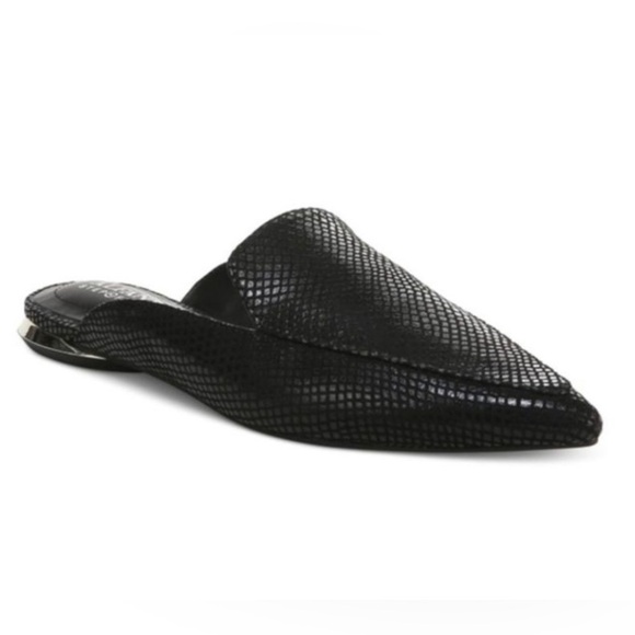 Alfani Shoes - Alfani Women’s Serrise Faux Snake Skin Black Pointed
Toe Flat Mules Size 6.5M